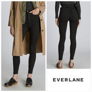 NWT Everlane Way-High Organic Cotton Blend Crop Skinny Jeans Sz. 27x26.50 Black
